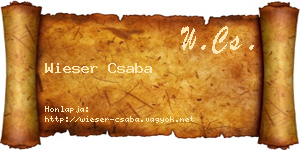 Wieser Csaba névjegykártya